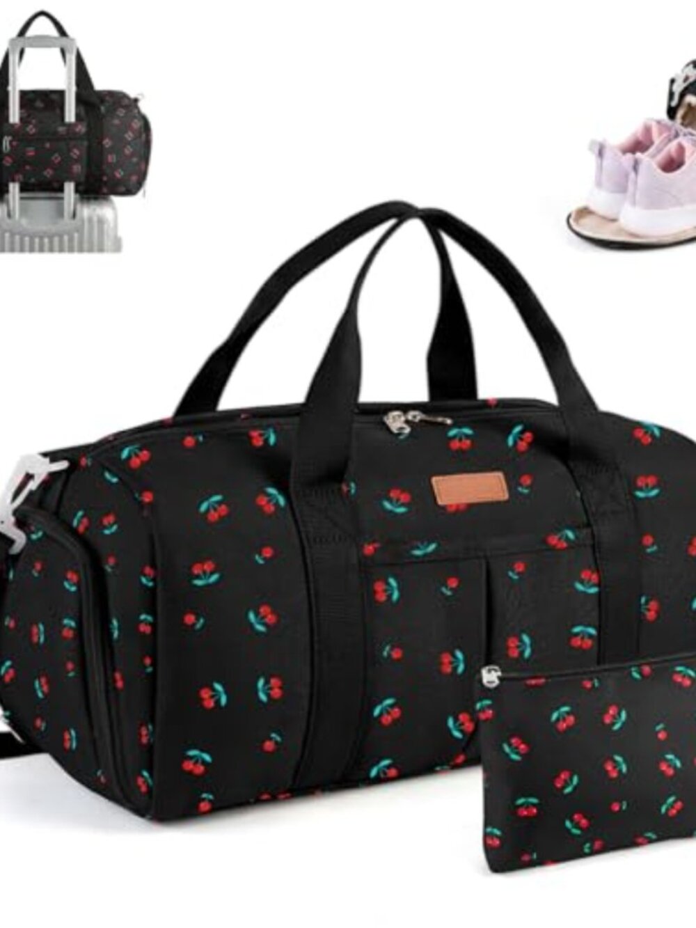 2 Pack Gym Duffle Bag with Wet Pocket & Shoe Compartment, Cotton Travel Sports